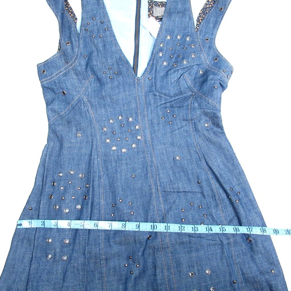 By Anthropologie Grommet Denim Midi Dress Medium Blue Size 00 XXS Petite - Picture 6 of 11